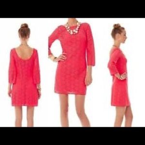 Lilly Pulitzer pink crochet dress. NWOT